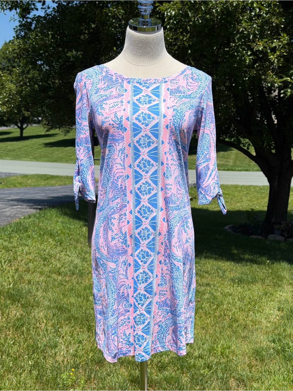 Lilly Pulitzer Preston Coastal Blue Maybe Gator‎ Shift Dress Resort Preppy XS